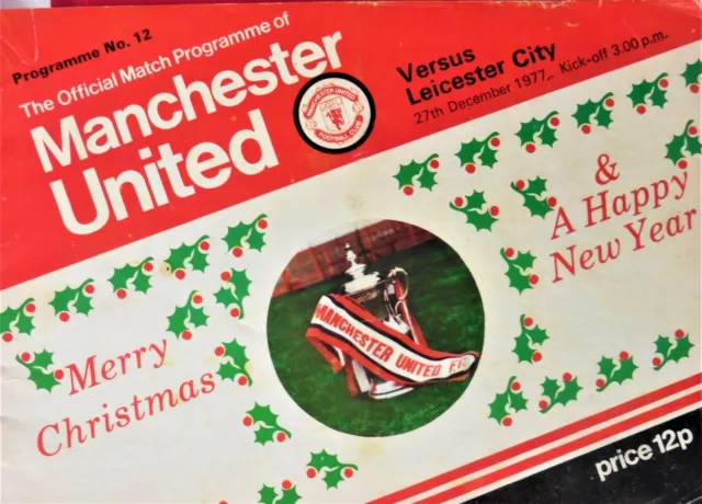 Manchester United V Leicester City 27/12/1977 Division 1