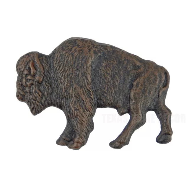 American Bison Buffalo Wall Decor Plaque Cast Iron Figurine Rustic Brown 7 x 5"