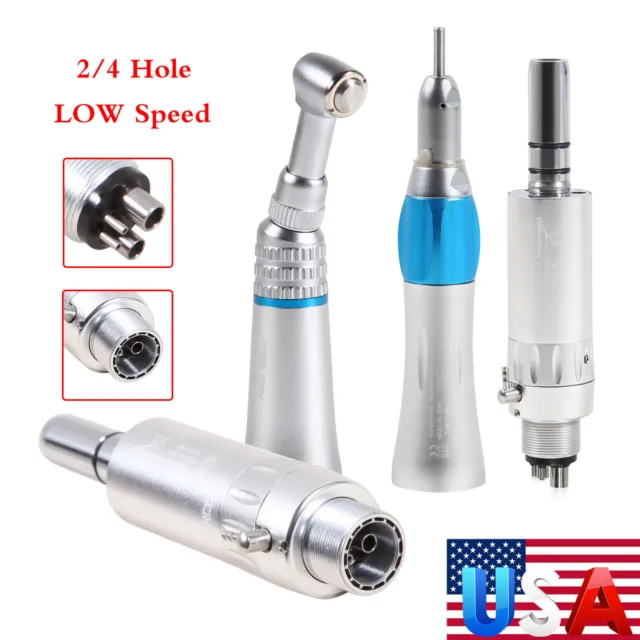 Dental Low Slow Speed Handpiece Contra Angle Straight Air Motor E-type 4/2 Holes