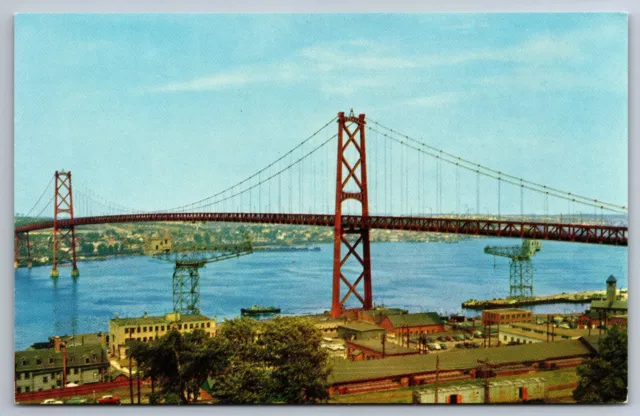 Angus L. Macdonald bridge Halifax Nova Scotia Canada chrome Postcard