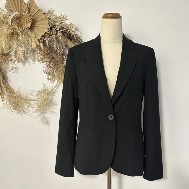 Zara Womans Black Jacket Blazer  Size 38 8-10 Work Jacket Career  Corporate
