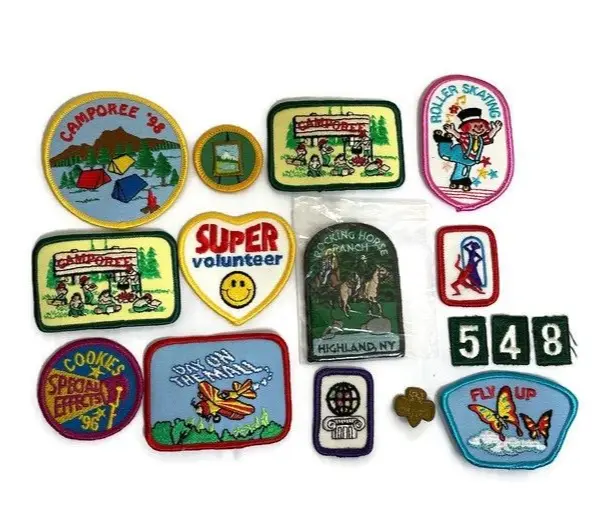 16 Girl Scout Patches ~ Embroidered Mixed Assortment New & Unused