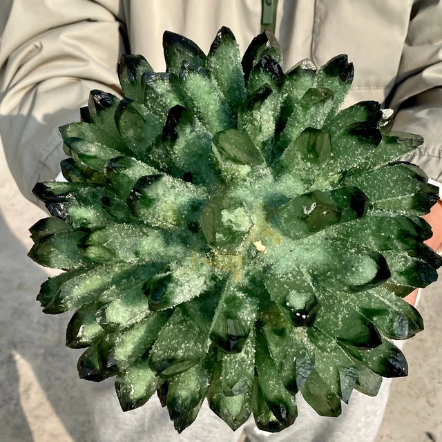 10.9LB New Find Green Phantom Quartz Crystal Cluster Mineral Specimen Healing 5