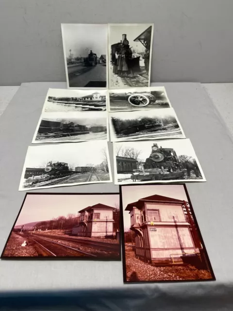 Lot of 10 Vintage Train Photos - Conrail's Gray Tower & New England Rail Service