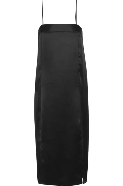 EQUIPMENT Silk Satin Slip Dress in Black Size XS