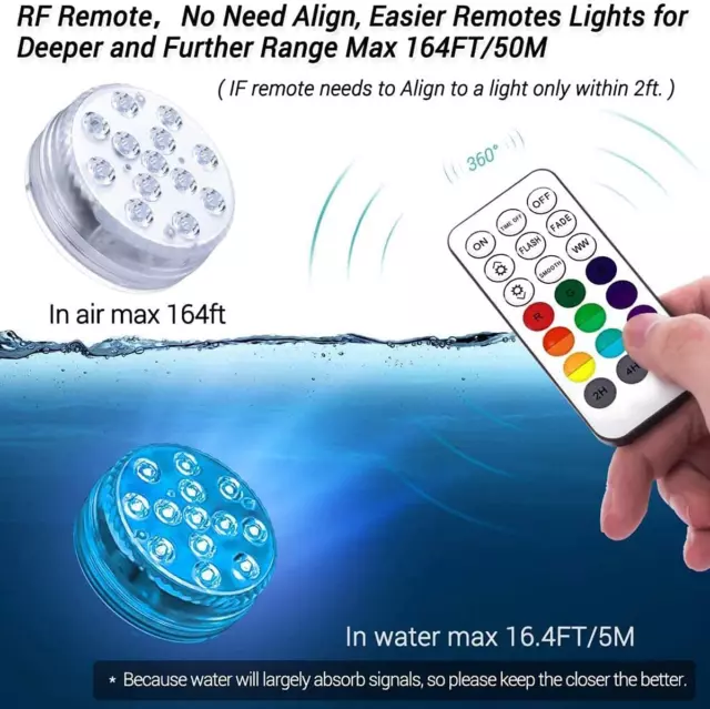 ALED LIGHT Bath Hot Tub Lights, 13 Leds RGB Submersible Pool Lights with Suckers 2