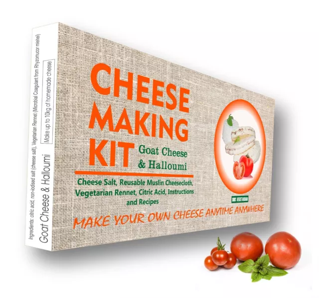 Cheese Making KIT Mozzarella/Ricotta/Halloumi/Goat DIY Gift Contains Rennet