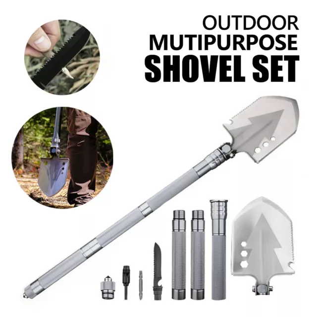 Camping Shovel Folding Outdoor Survival Tools Multifunction Hiking Military NEW