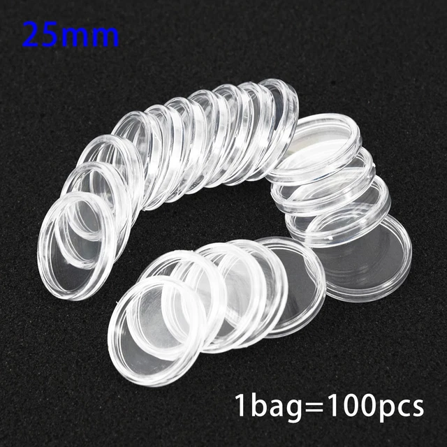 Pièces transparentes capsules conteneur pour pièces jetons badges paquet de 10
