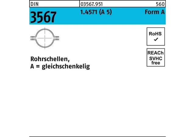 Collier de tuyau DIN 3567 gleichschenkelig