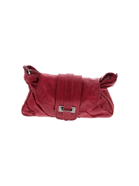 Treesje Women Red Leather Shoulder Bag One Size