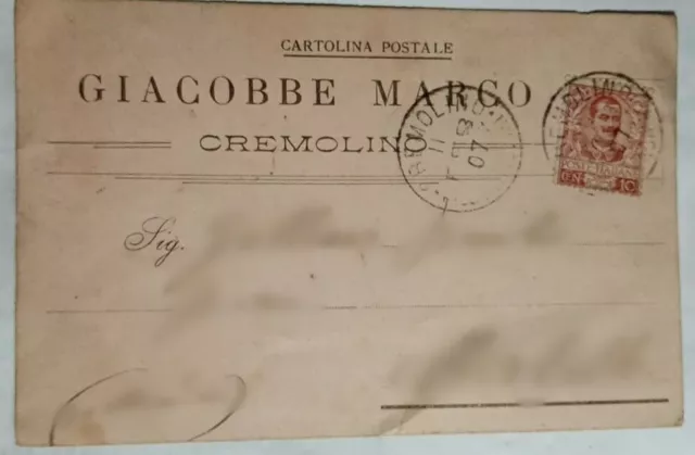 Cartolina Postale Regno D'italia 10 Cent 1907