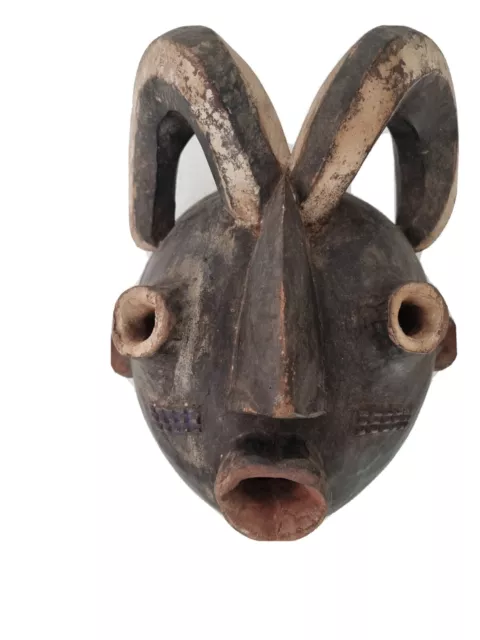 African Wooden Mask .sculpture Masque Africain  En Bois Picasso Cubisme