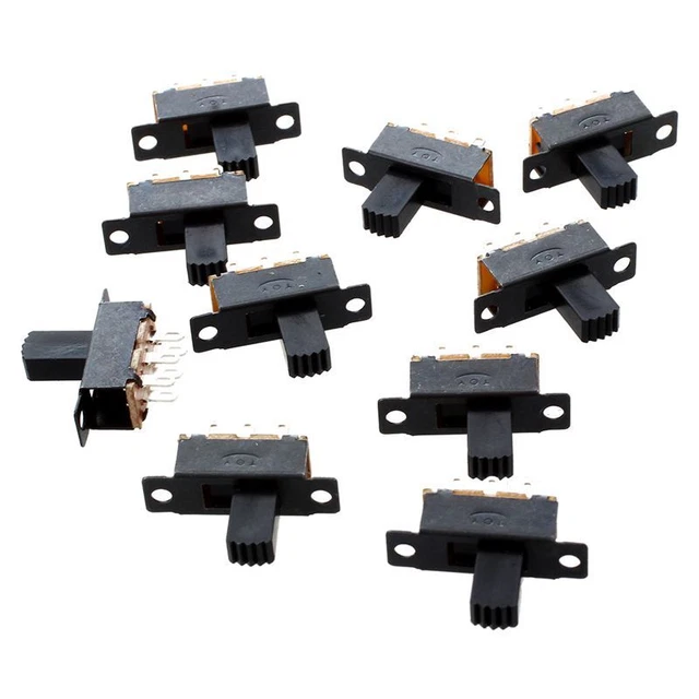 10 Pcs 6 Pins 2 Positions DPDT On/On  Slide Switch U1U3U3