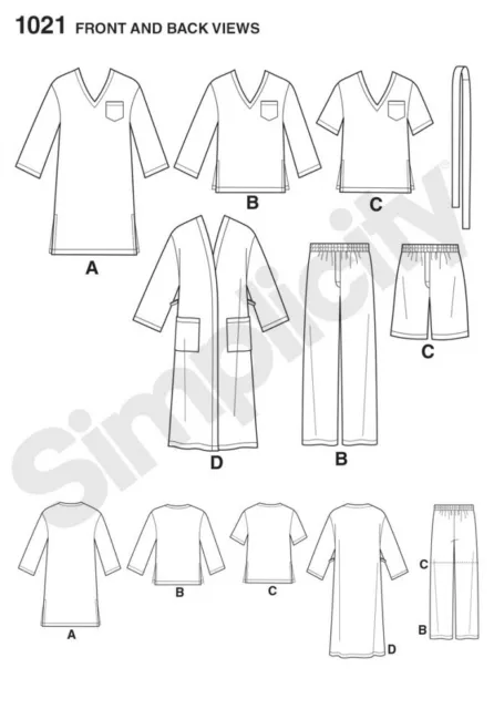 Pijama y vestido Simplicity para hombre patrón fácil de coser 1021 (simple... 3