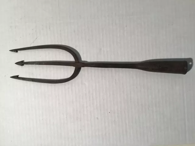 ANTIQUE Vtg Blacksmith Forged 16" PRIMITIVE 3 Tine Prong Fish Eel Fishing Spear