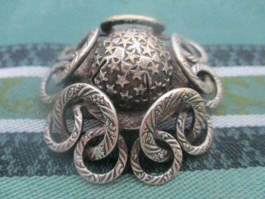 Broche Art Nouveau D'origine - Plaqué Argent, Motif Floral, Fabrication Française
