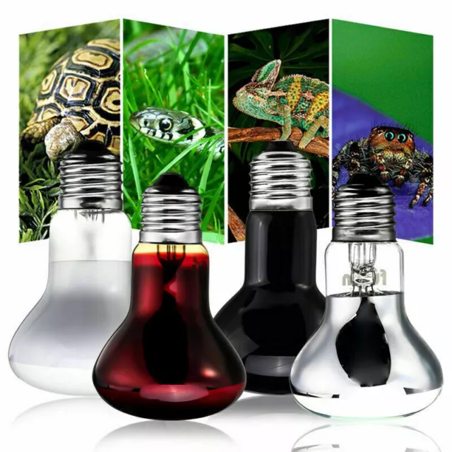 25W-100W E27 Light Bulb Reptile Infrared Heat Lamp Snake Bird Basking Spotlight