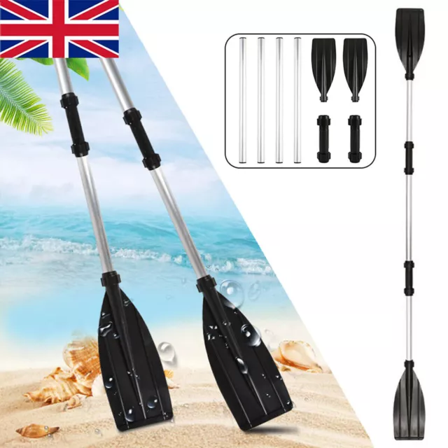 2 in 1 Detachable Boat Oars Kayak Paddles Aluminum Dinghy Surfing Canoe Raft 2pc