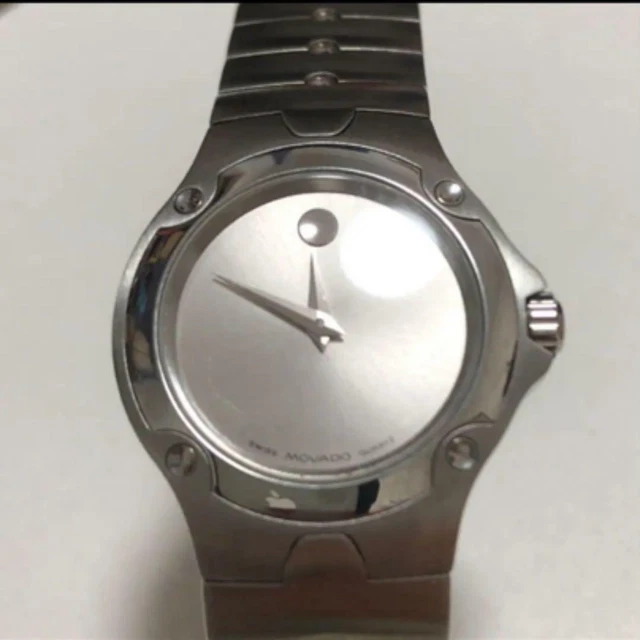 Movado Wristwatch Men Museum Sports Edition Quartz Silver Dial Silver Band
