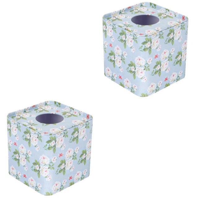 2x Square Iron Vintage Farmhouse Tissue Box Cover Paper Towel Dispenser