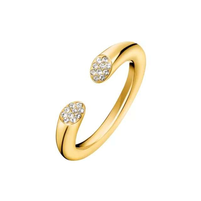 Calvin Klein Gold Tone Crystal Brilliant Ring Size “L” Bn