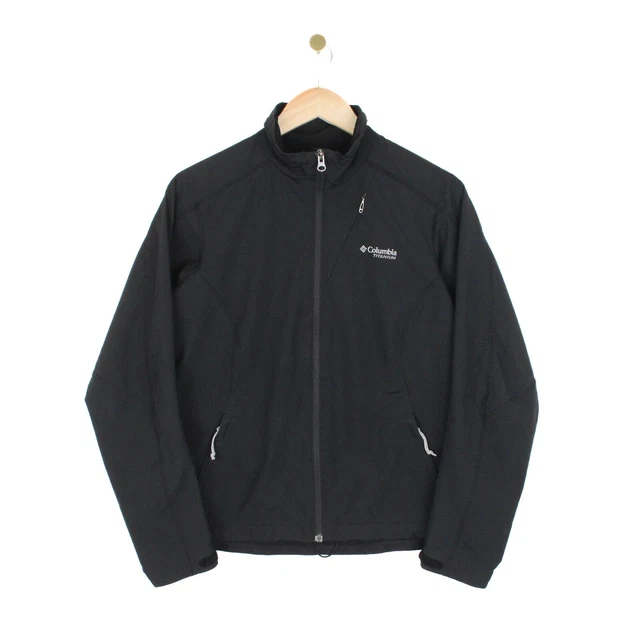 Columbia Titanium Softshell Jacket Black Full Zip Hiking Outdoor Mens SIze M