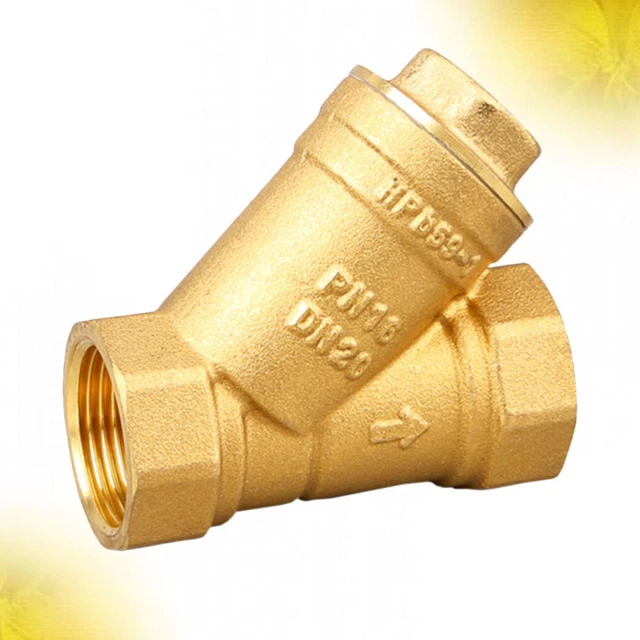 Y-type Strainer Valve Pipe Splitter Connector Garden Hose Adapter Brass 2 Way