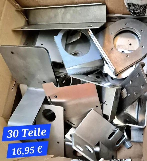 30 TEILE Metall Restposten Box Edelstahl Alu Stahl Winkel Platten Leisten uvm.