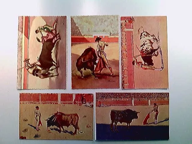 5x Stierkampf, Spanien, Künstler AK, Konvolut, ungelaufen