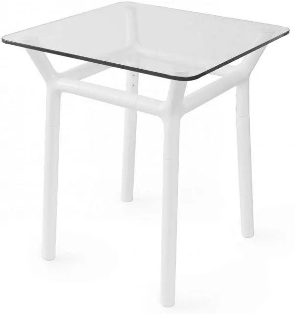 Umbra Table D'Appoint Blanc Basse en Verre de Salon Console