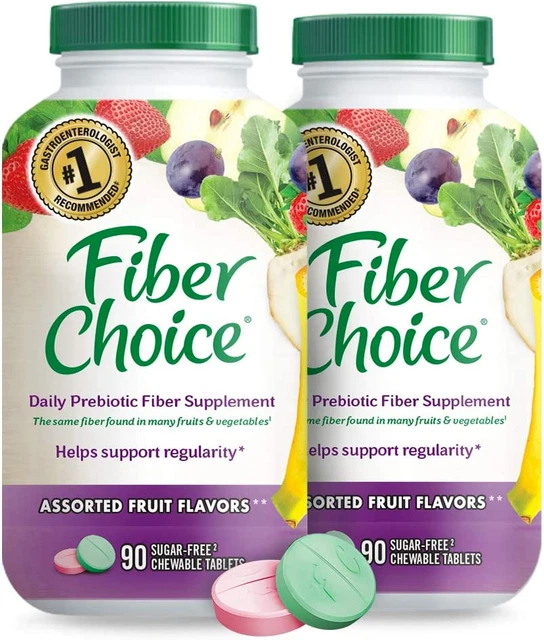 FIBER CHOICE DAILY Prebiotic Chewable Tablets Assorted Fruit 90 Count