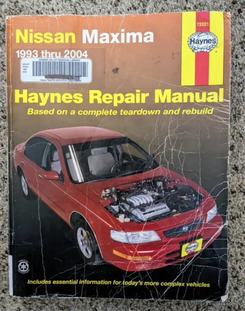 Haynes 72021 Nissan Maxima 1993-2001 Repair Manual Auto Shop Teardown Guide Book