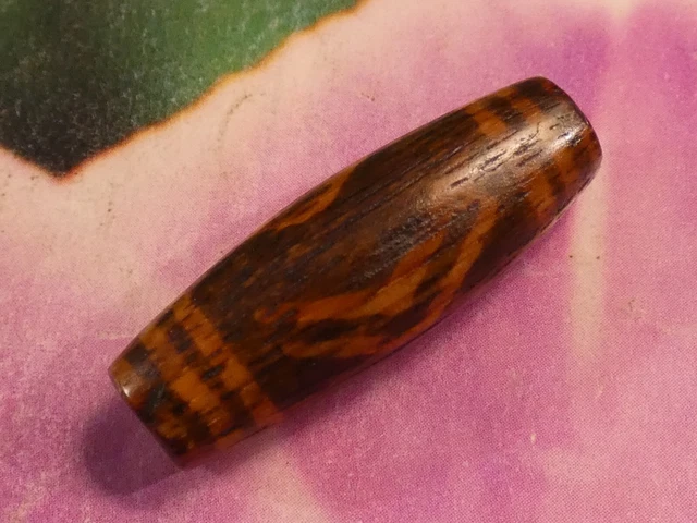 Rare Ancient Pumtek Bead 6 Wing Garuda Tube Bead 30-10.3 Mm Dark Silky Patina