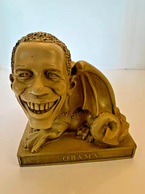 Original Toscano BARACK OBAMA Gargoyle Statue Political Humor Figurine 6.5" Tall