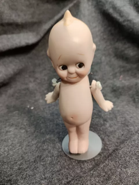 Vtg Kewpie Doll Figurine Shackman Porcelain Bisque Taiwan Original Label w/Stand