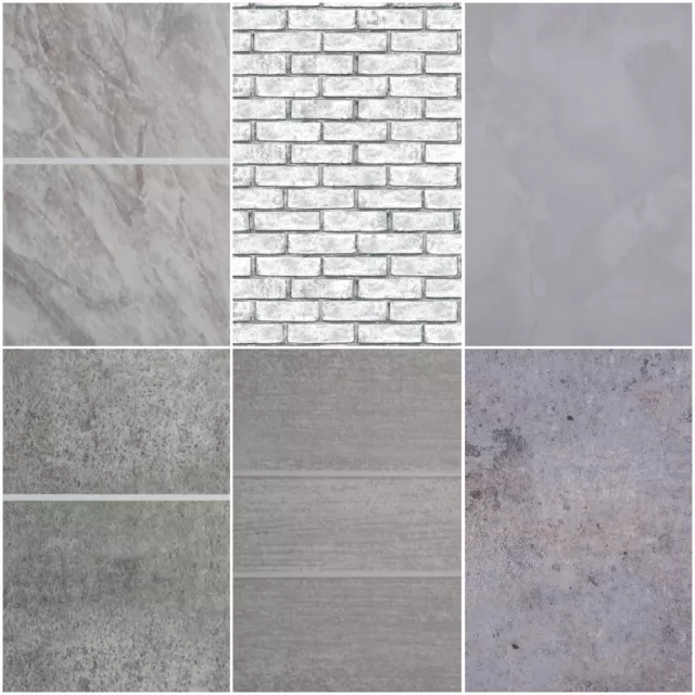 Grey Bathroom 8mm Wall Panels PVC Cladding Shower Wet Wall Tile Marble Effect