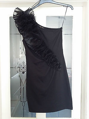 RIVER ISLAND one shoulder bodycon little black  dress BNWT size UK 10 RRP £35