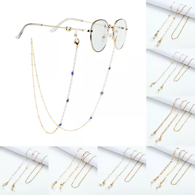 Gafas cuello cadena cinta metal gafas de sol cinturón cordón gafas soporte ❉���