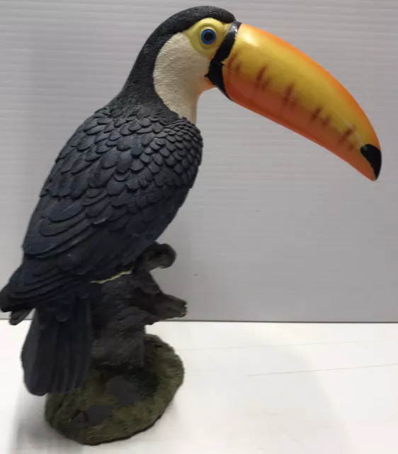 Large Toucan Figurine Tropical Birds Tiki Bar Coastal Beach Home Decor