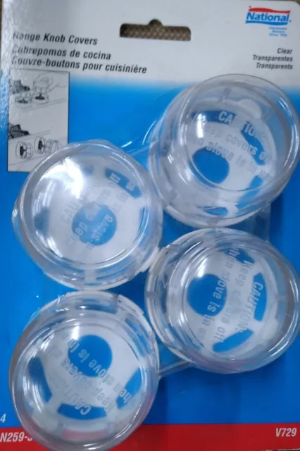 Stove Range Knob Covers Child Safety Clear Transparent 4 in pkg