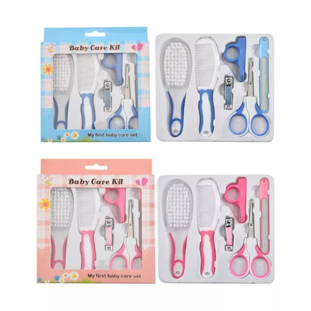 6 Pcs Baby Nail Hair Daily Care Kit Newborn Kids Grooming Brush and Manicure Set