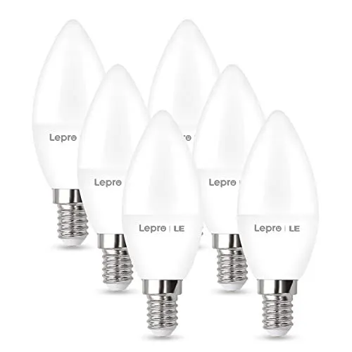 Lepro E14 LED Glühbirne, kleine Edison Schraube SES Kerzenlampen, 4,9 W 470lm, 40 W