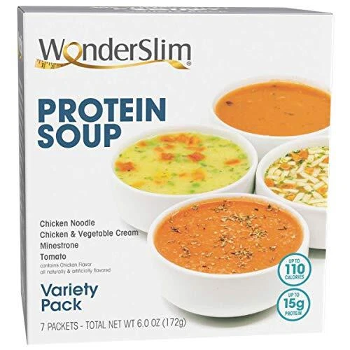 WonderSlim Protein Soup Variety Pack 70-110 Calories 12-15g Protein 0-1.5g Fat