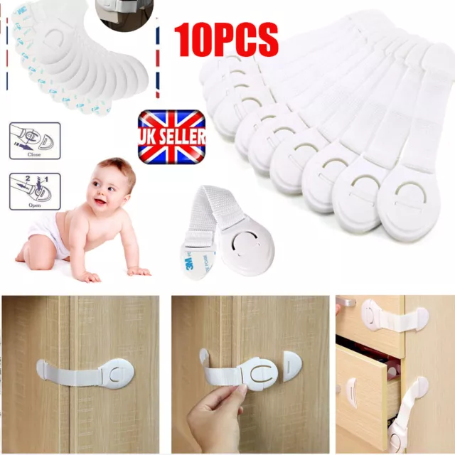 10 X Safety Baby Kid Child Lock Proof Cabinet Cupboard Drawer Fridge Pet Door UK