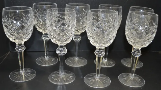 Set Of 8 Waterford Crystal Powerscourt Claret Wine Goblets 7 1/8"