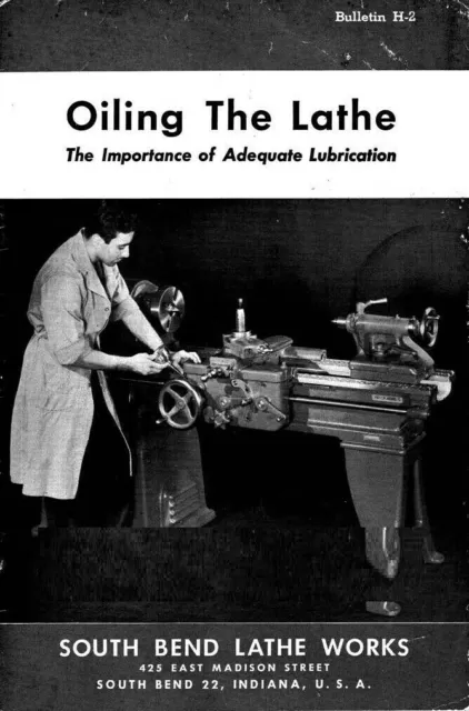 Lathe Manual Fits 1946 South Bend No. H-2 - Oiling the Lathe