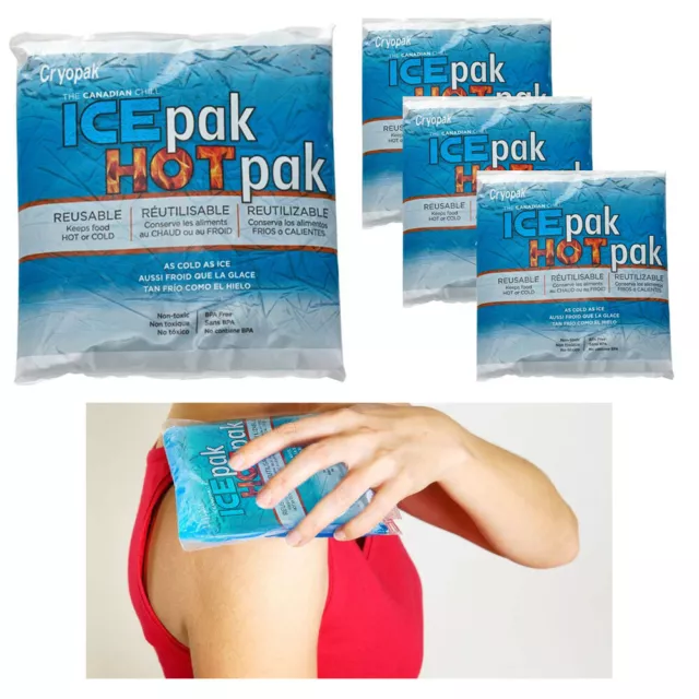 4 Paquete Hielo Frío Caliente Packs Almohadillas Gel Enfriador Compresión Dolor