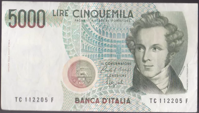 billet  italie 5000 lire