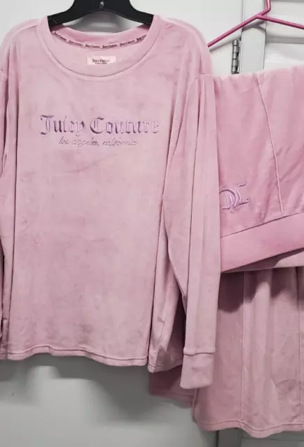 Juicy Couture Women's Sleepwear Sz 2X plush Pink loungewear jogging set